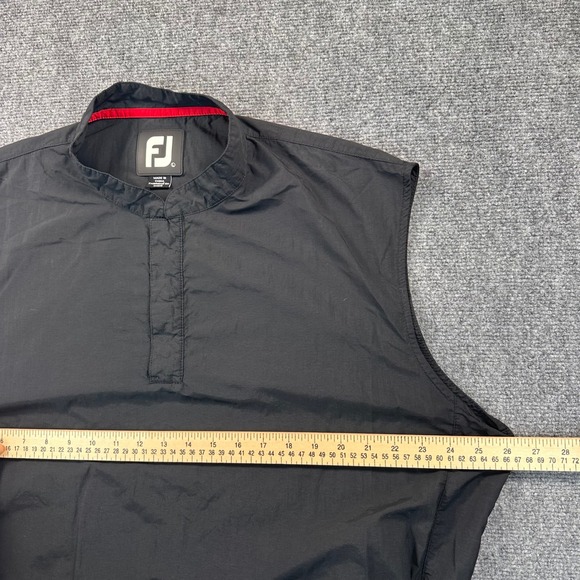 FootJoy 1/4 Snap Pullover Golf Vest Windbreaker Jacket Men's L Black Lightweight - Picture 10 of 12
